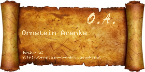 Ornstein Aranka névjegykártya