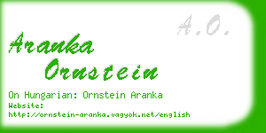 aranka ornstein business card